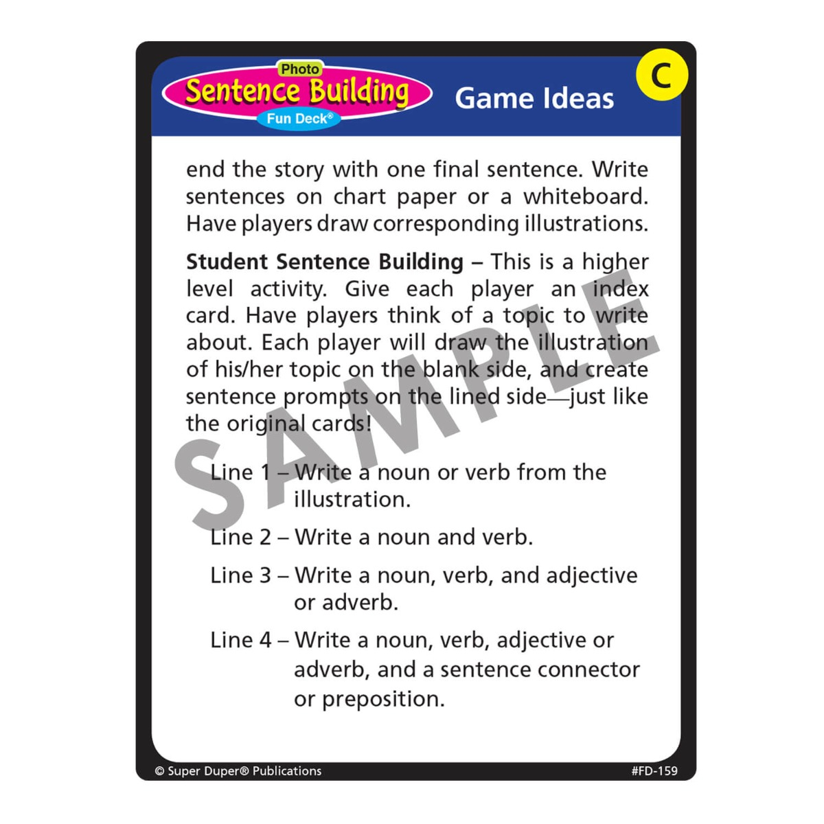 Photo Sentence Building Fun Deck