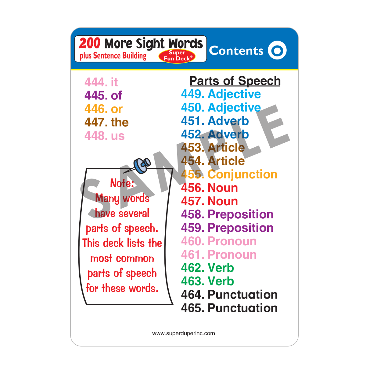 200 More Sight Words Super Fun Deck