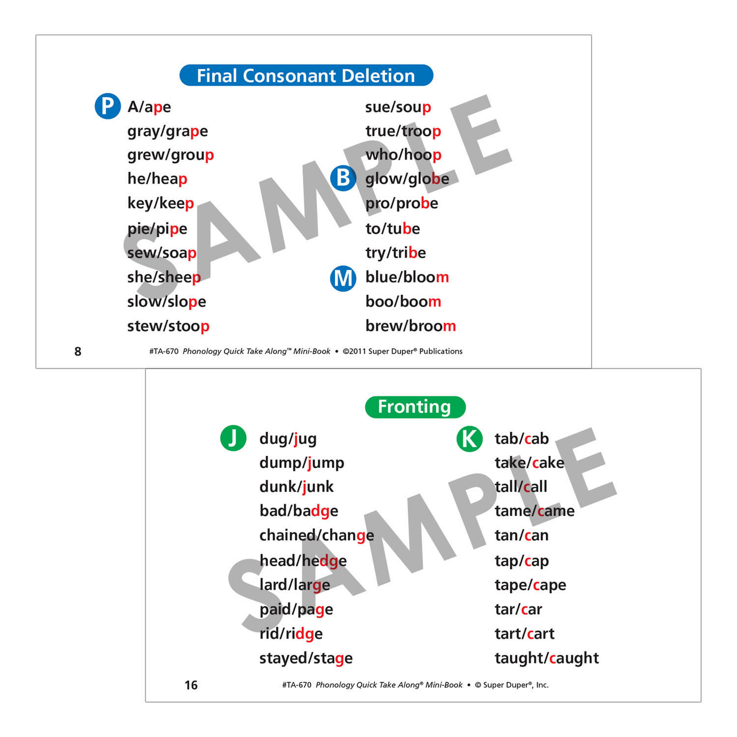 Phonology Quick Take Along