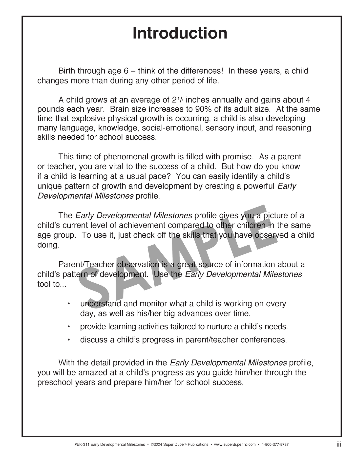 Early Developmental Milestones
