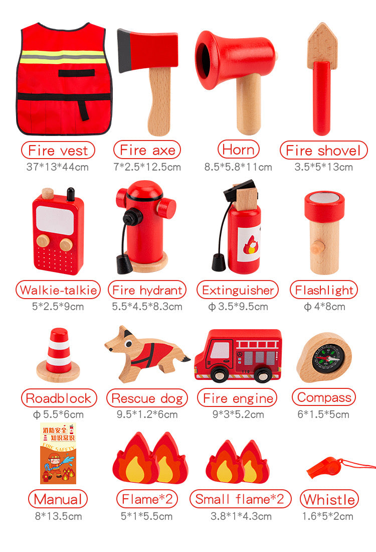 Firefighter Wooden Playset