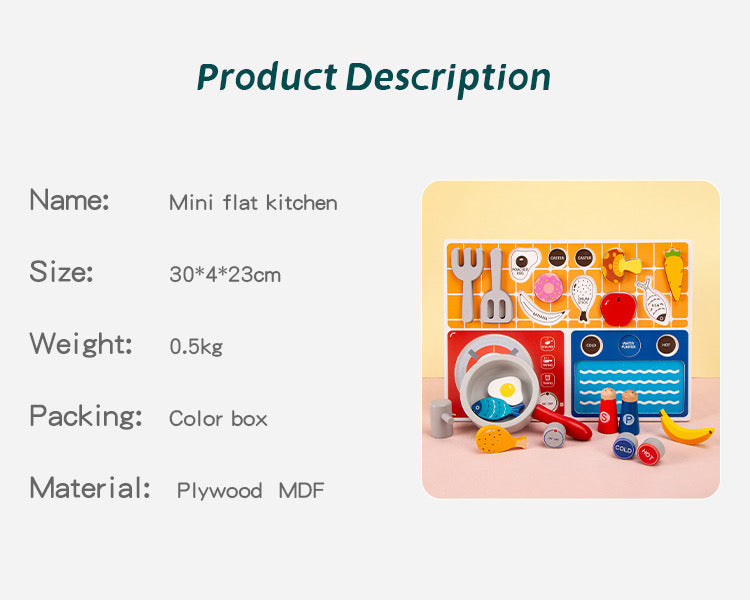 Flat Kitchen Wooden Set