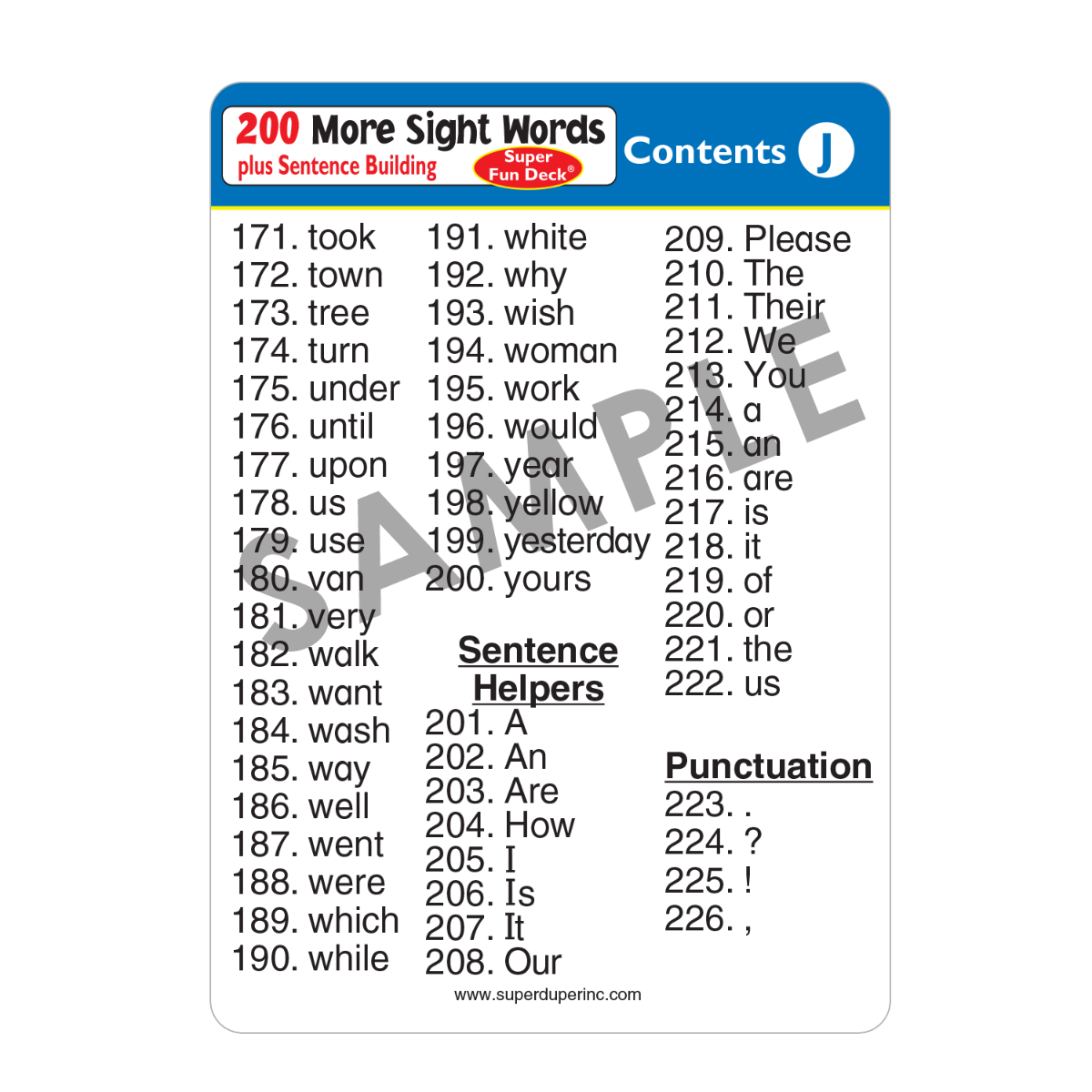 200 More Sight Words Super Fun Deck