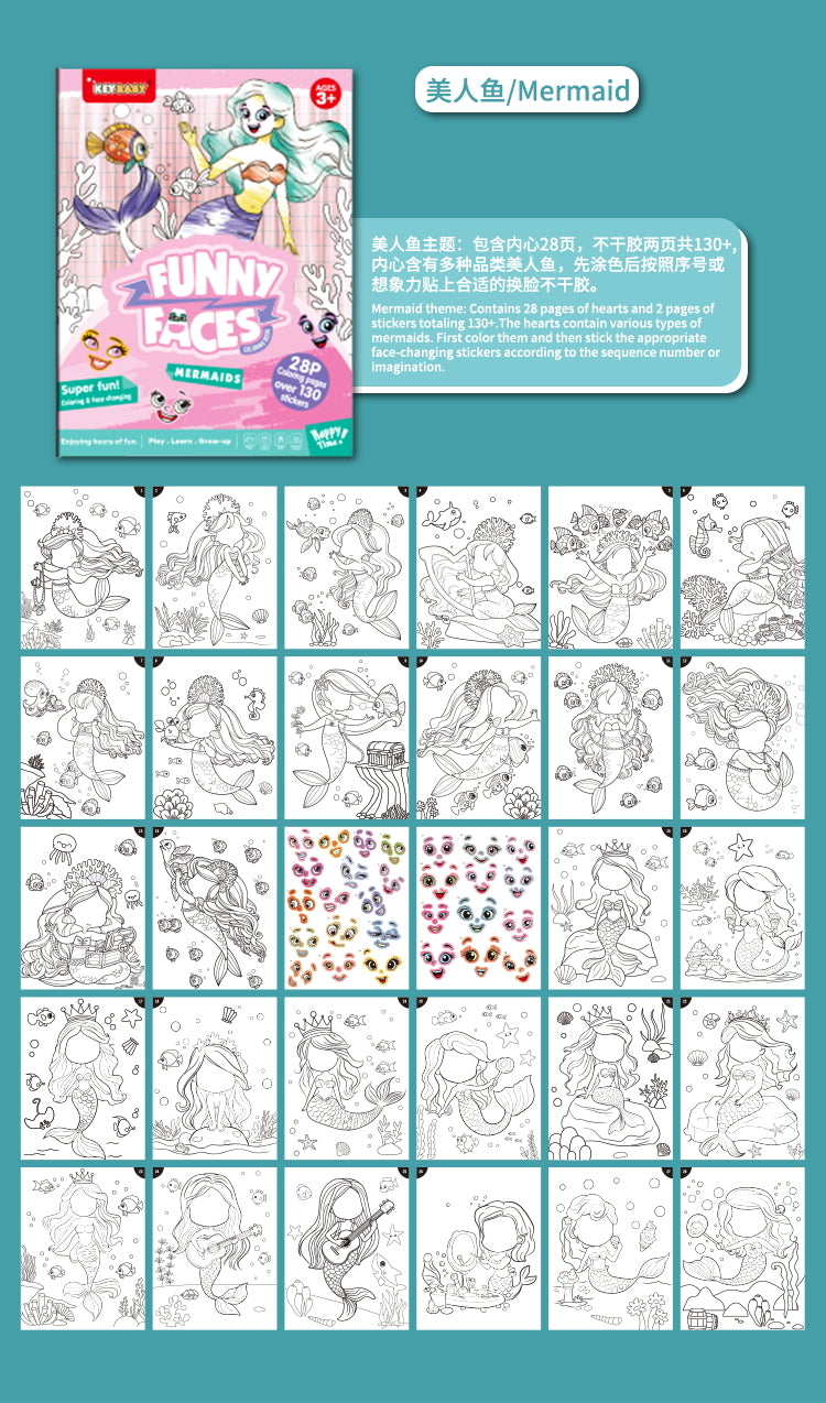 Funny Faces Sticker and Coloring Activity Book