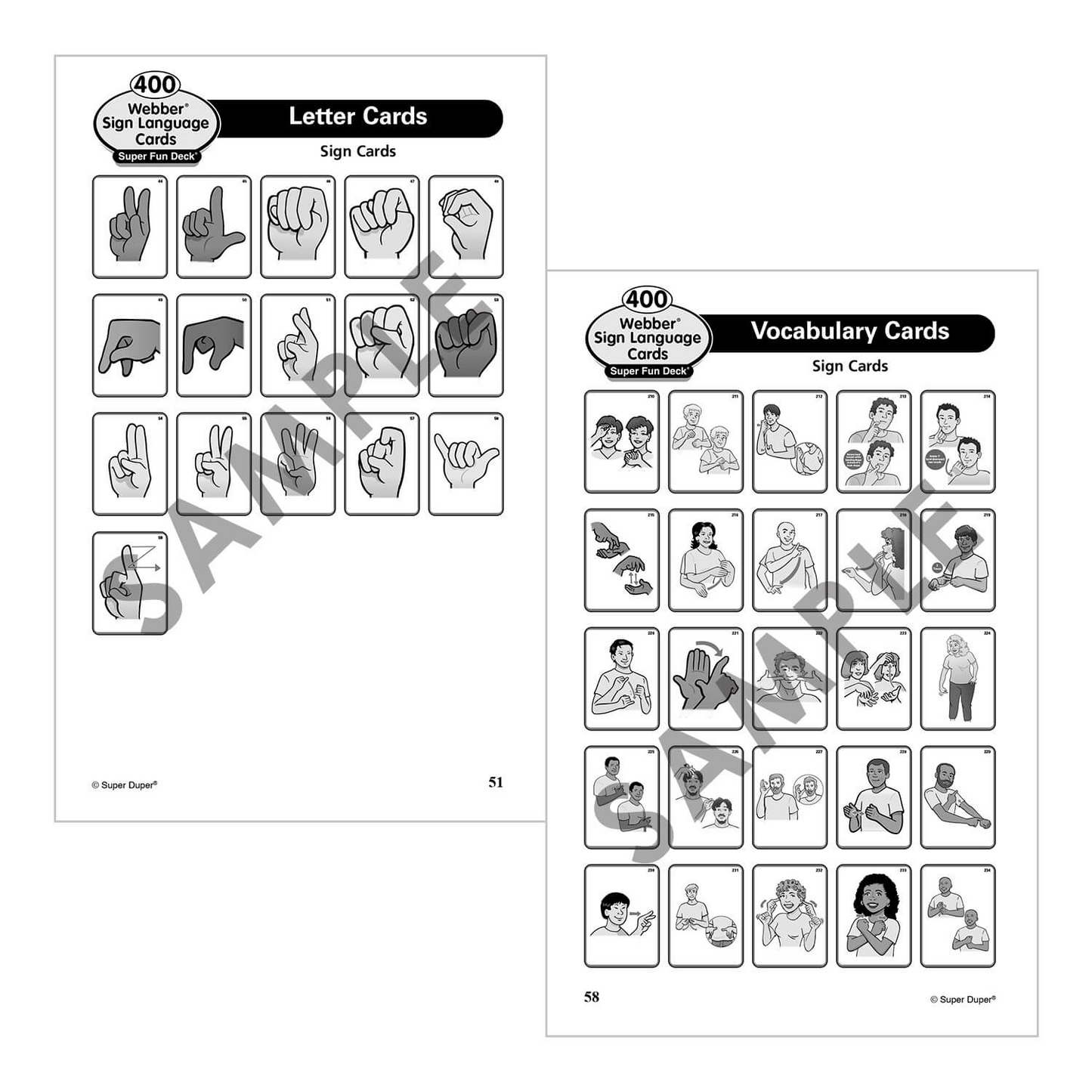 400 Webber Sign Language Cards Super Fun Deck