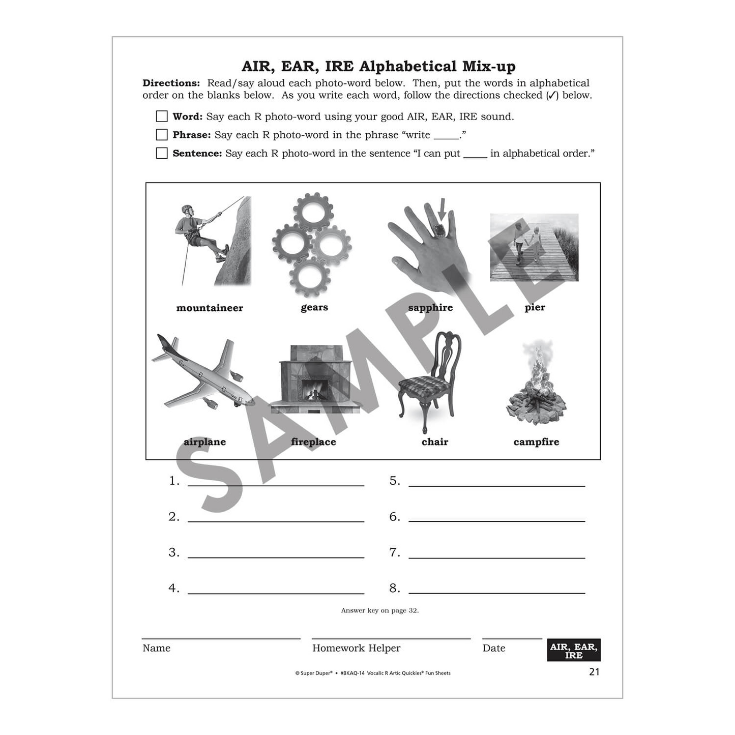 Artic Quickies Reproducible Workbook for Vocalic R