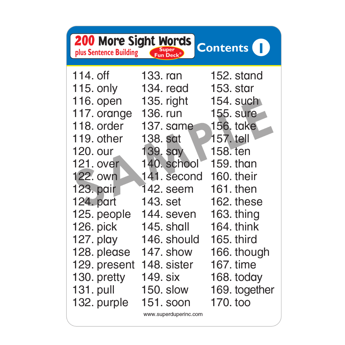 200 More Sight Words Super Fun Deck