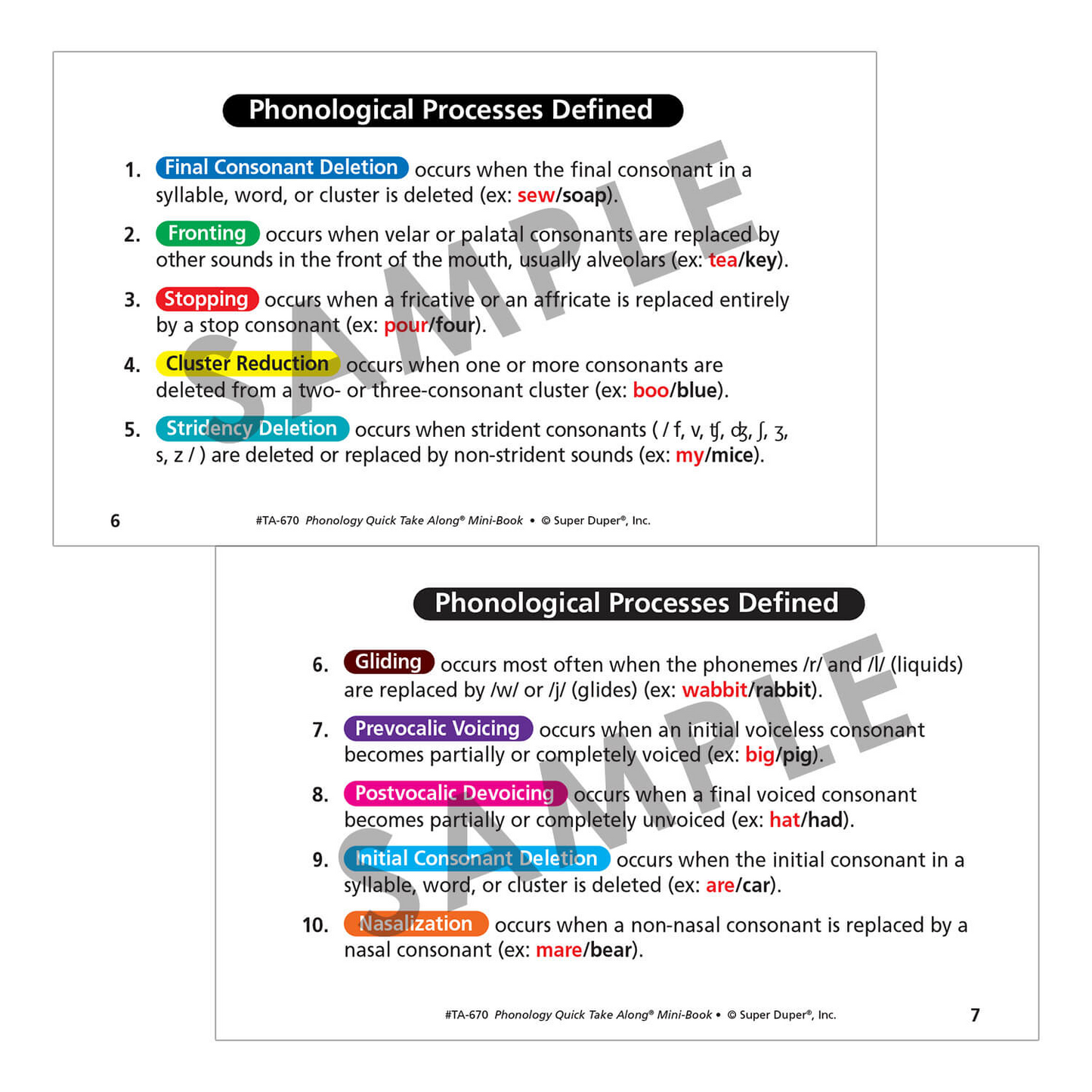 Phonology Quick Take Along