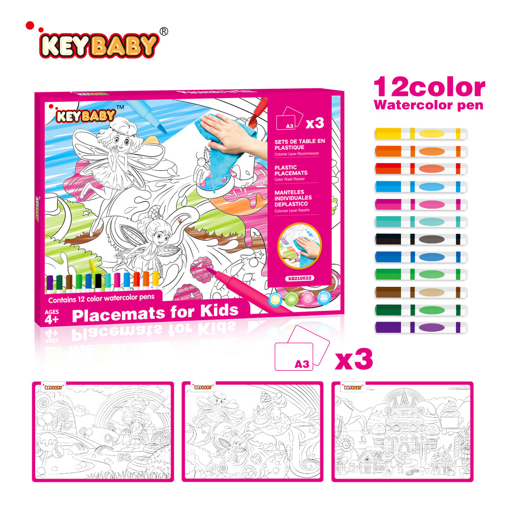Drawing Placemat with Erasable/Washable Markers