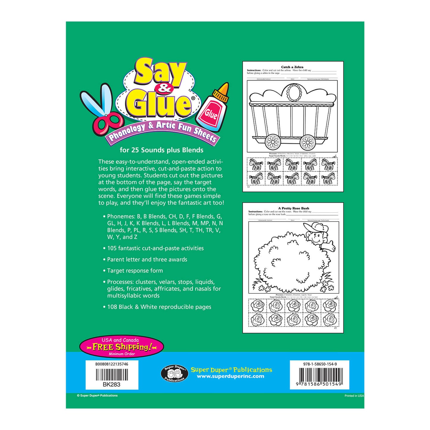 Say and Glue Phonology and Artic Fun Sheets