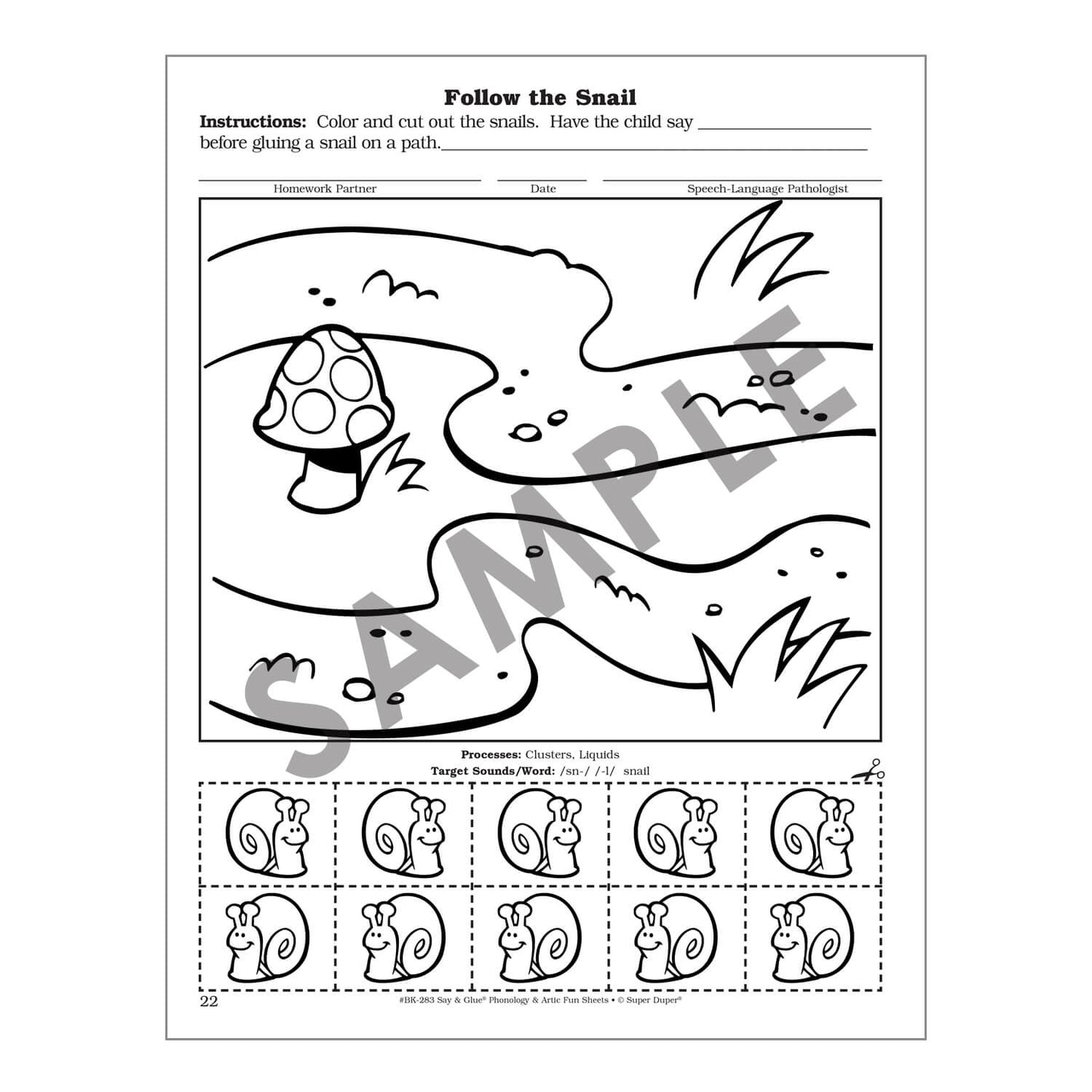 Say and Glue Phonology and Artic Fun Sheets