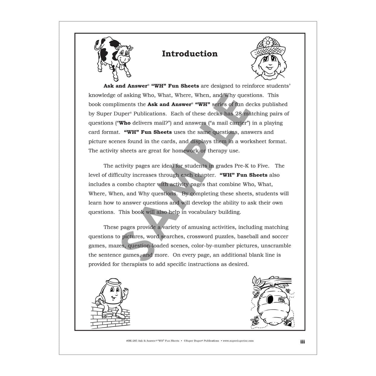 Ask and Answer WH Fun Sheets