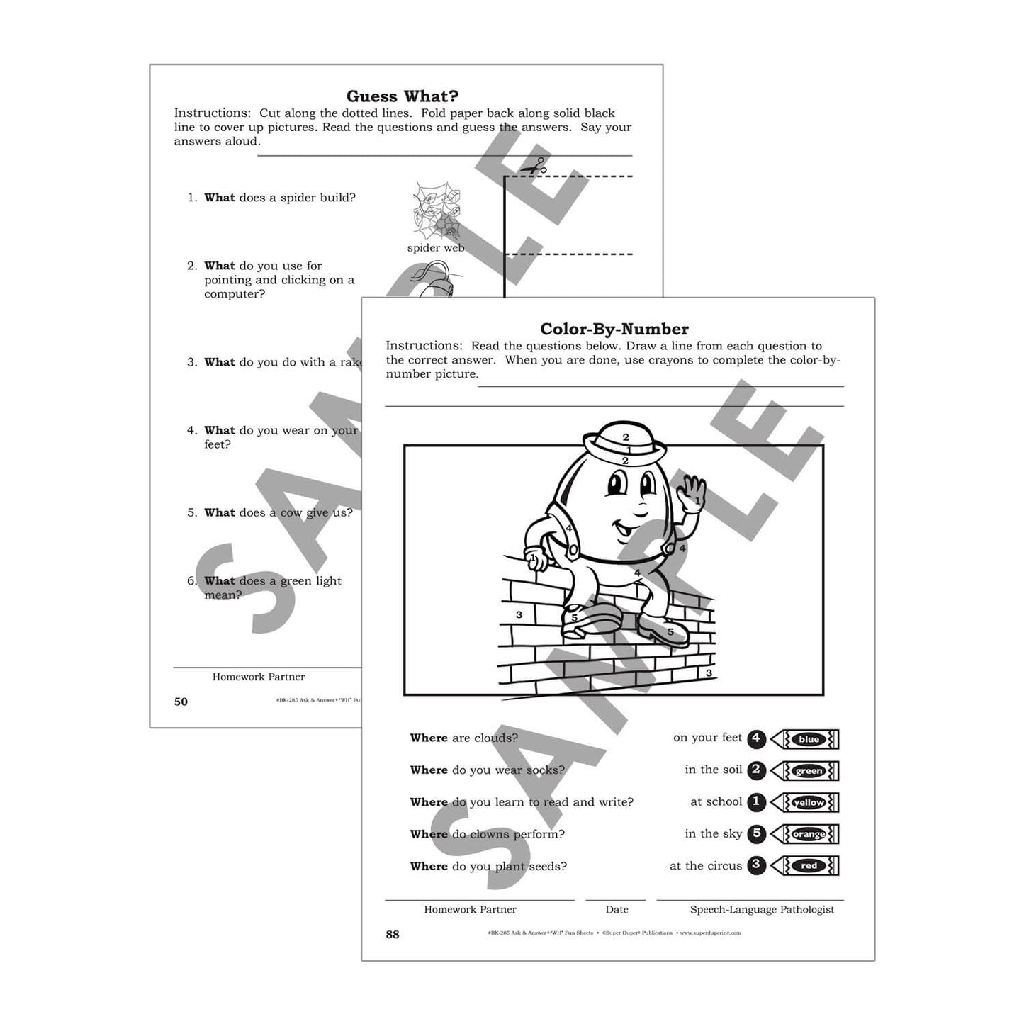 Ask and Answer WH Fun Sheets