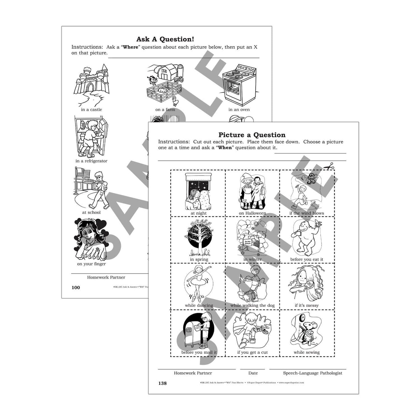 Ask and Answer WH Fun Sheets