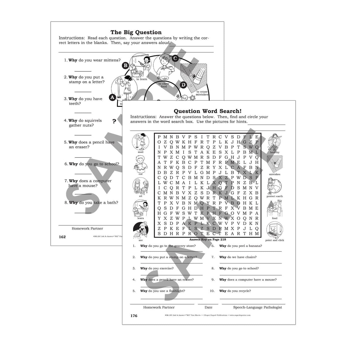 Ask and Answer WH Fun Sheets