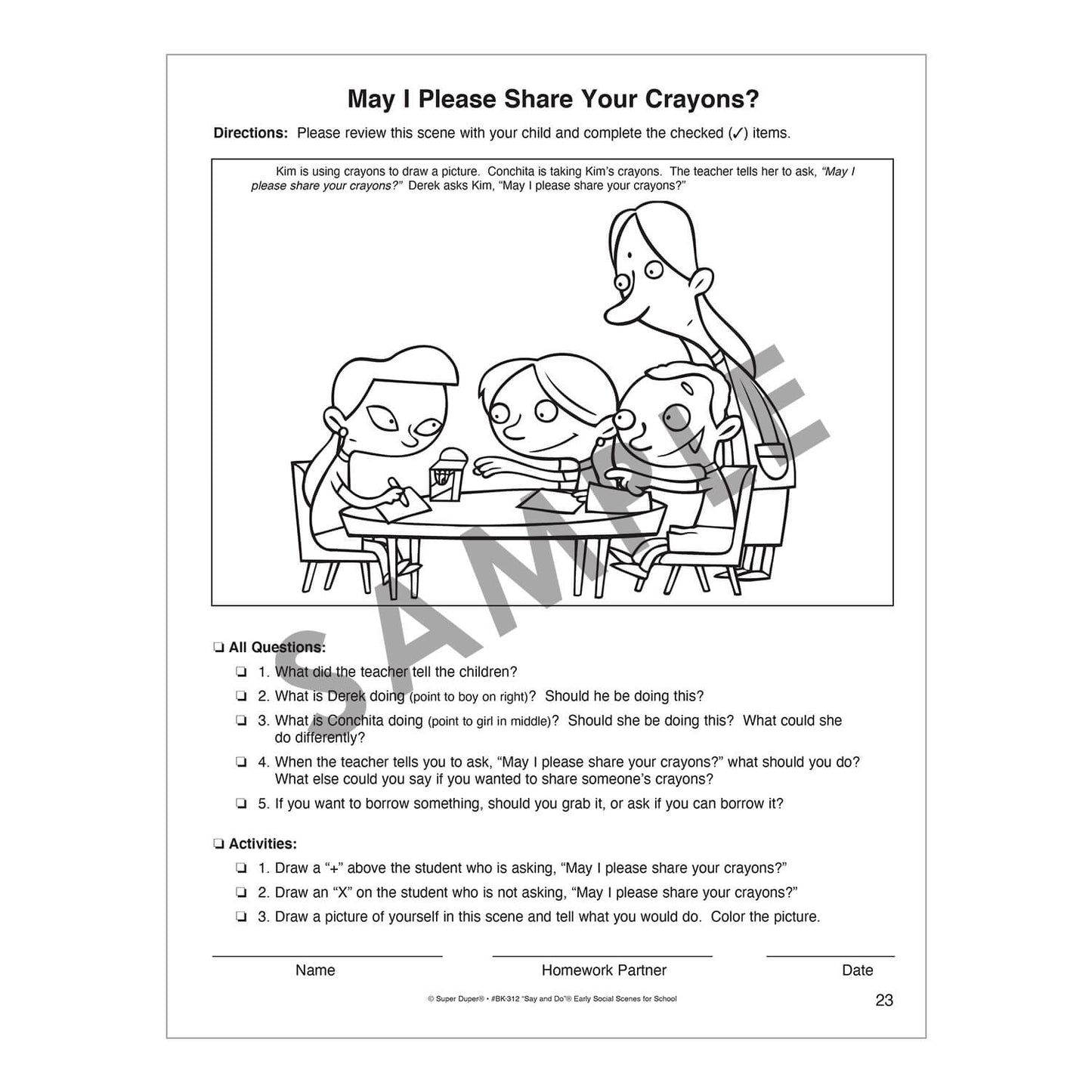 Say and Do Early Social Scenes for School
