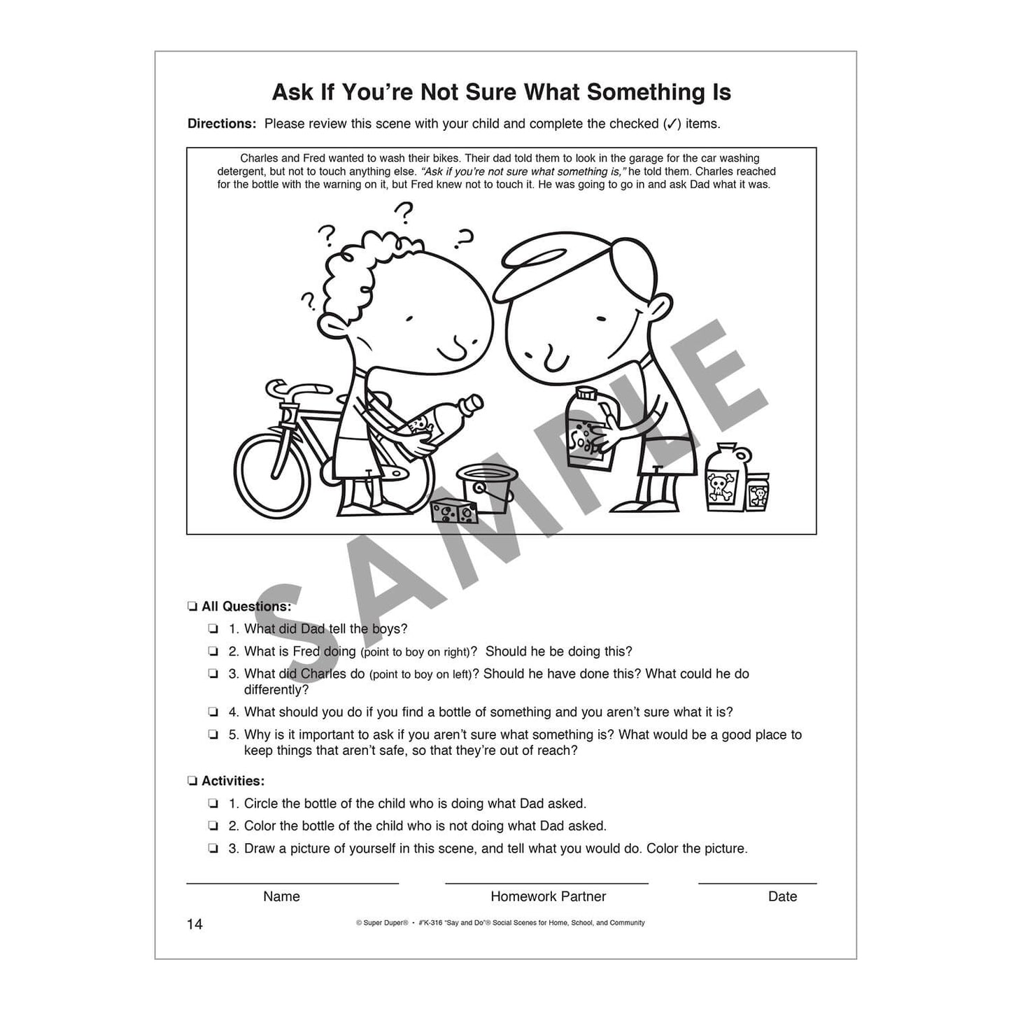 Say and Do Social Scenes for Home, School and Community