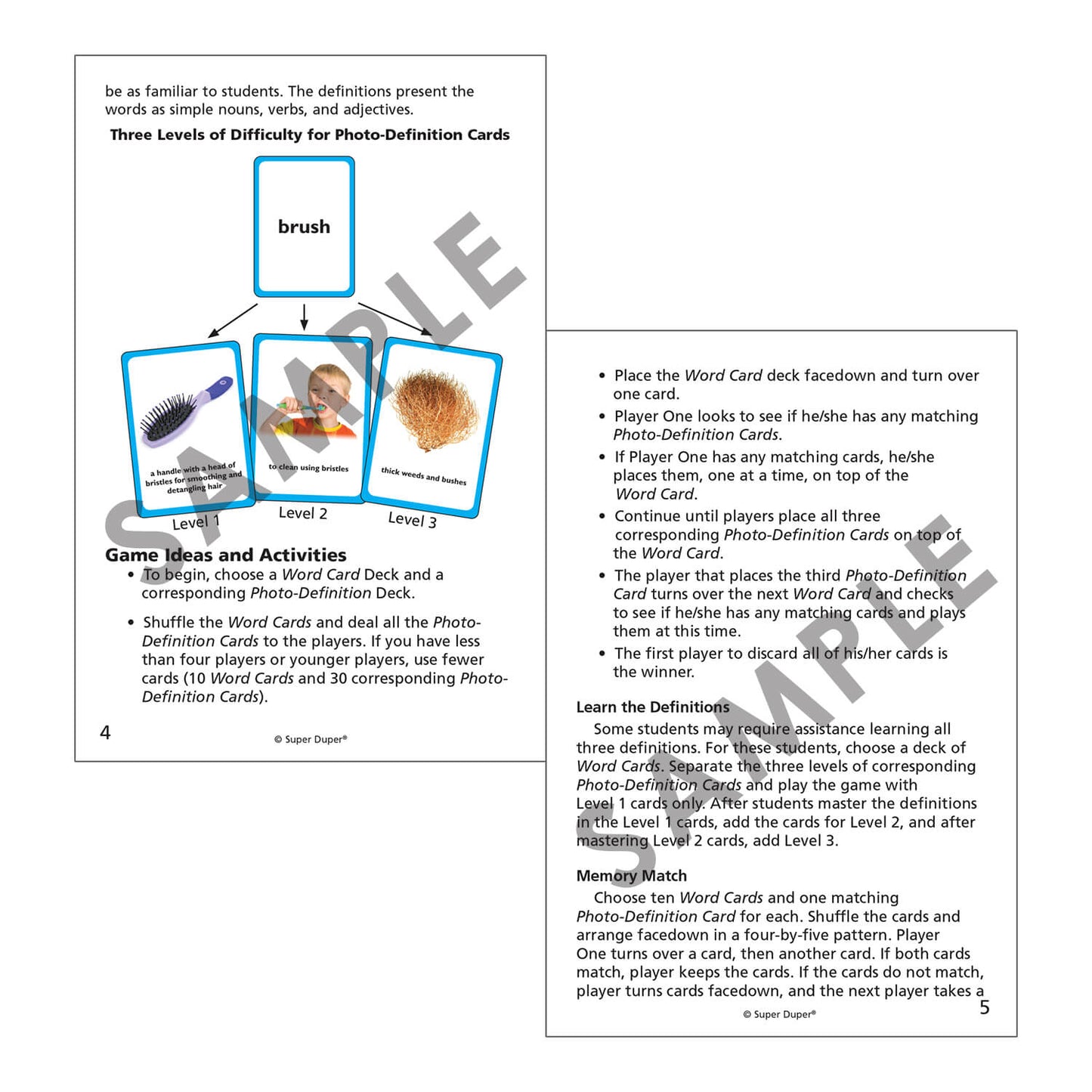 Triple Talk Vocabulary Cards
