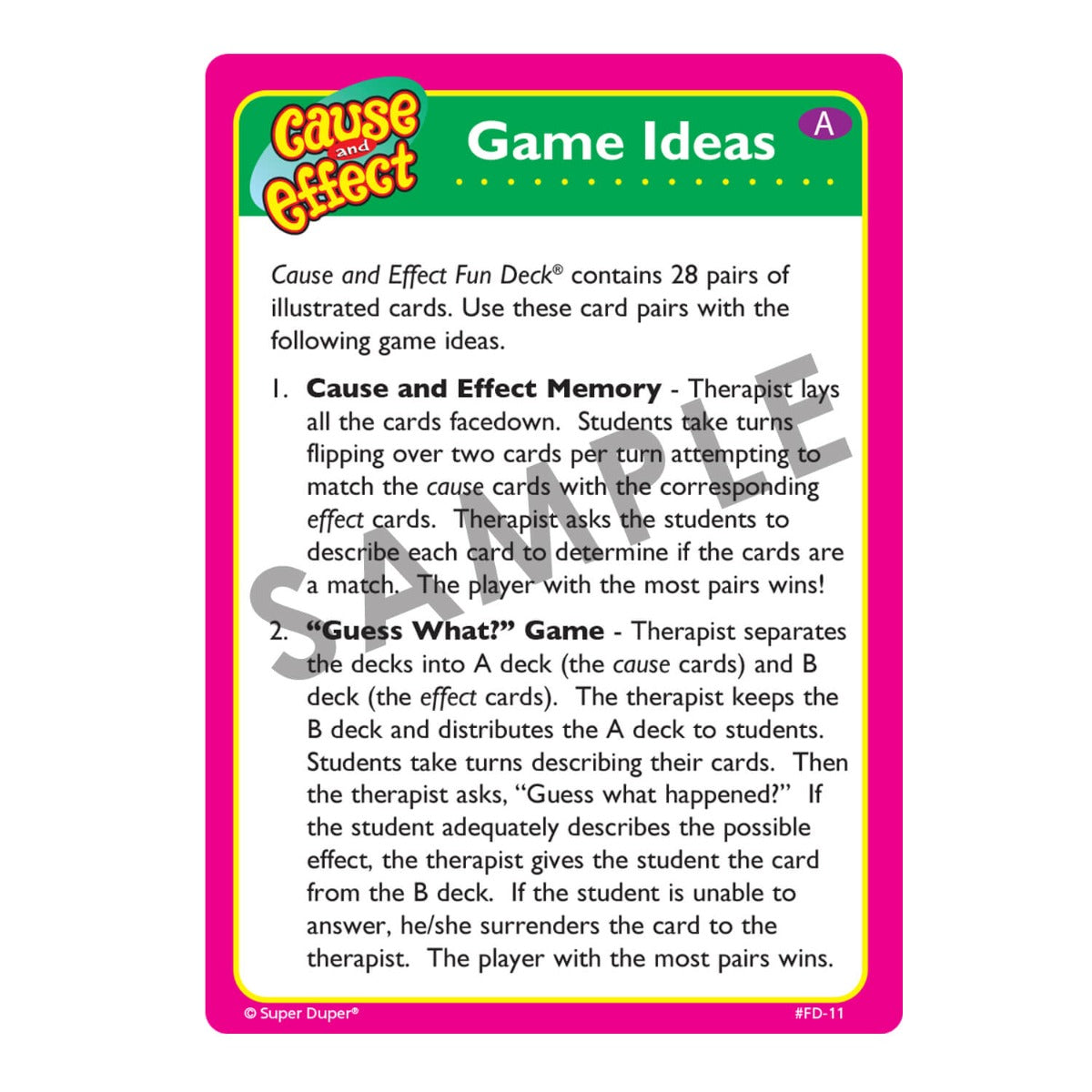 Cause and Effect Fun Deck