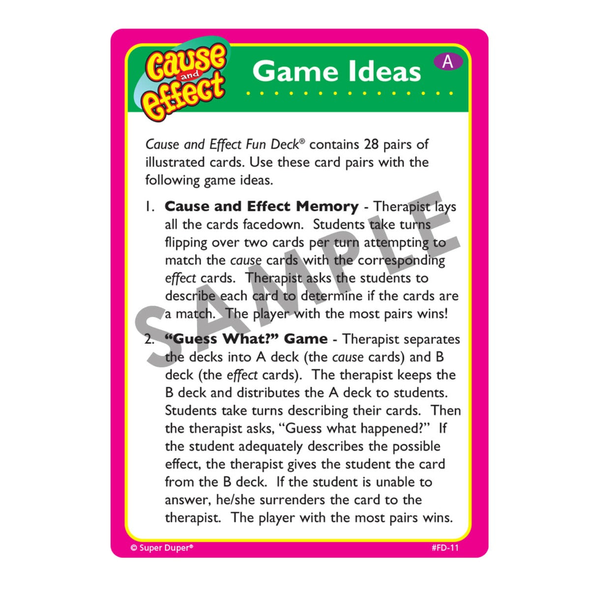 Cause and Effect Fun Deck