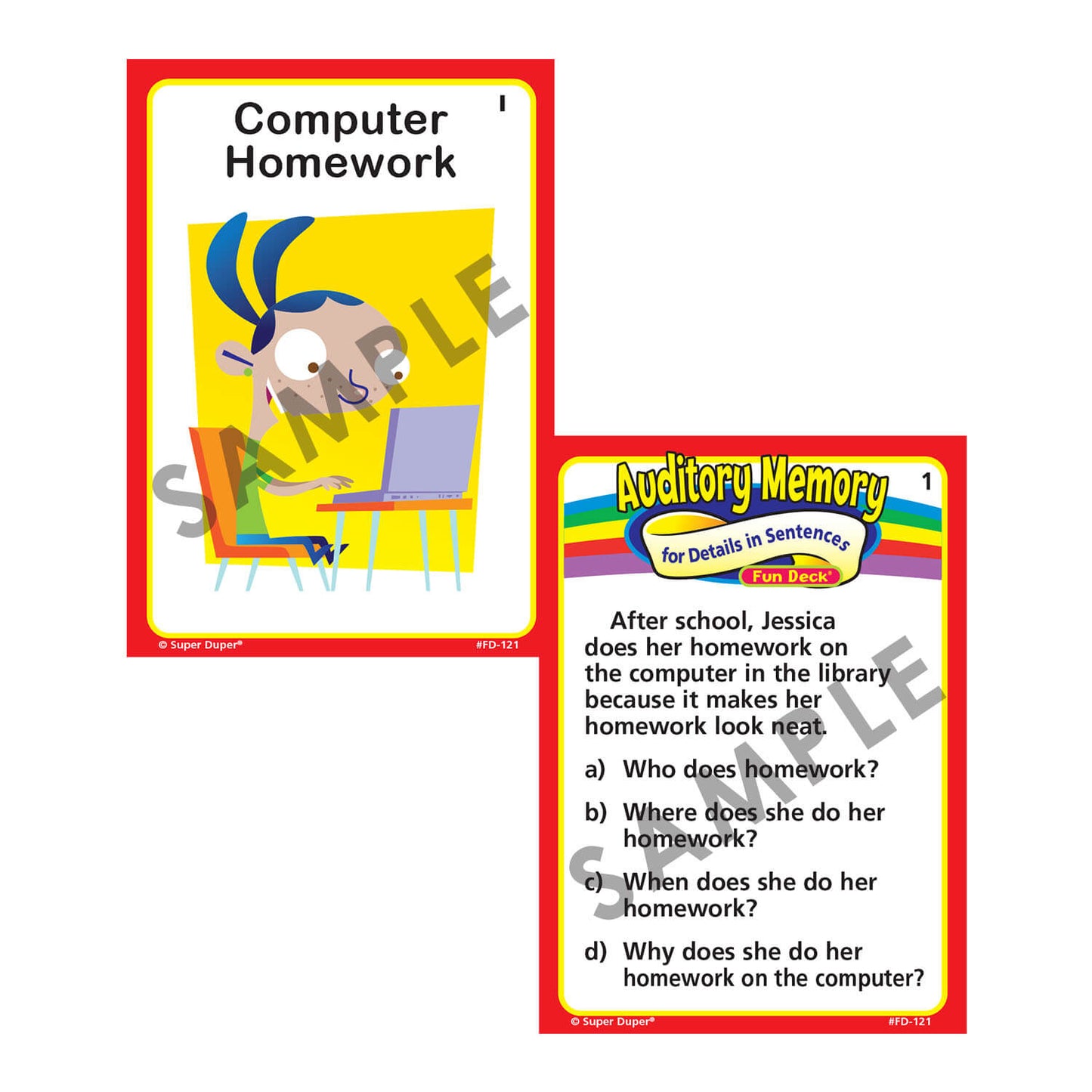 Auditory Memory for Details in Sentences Fun Deck