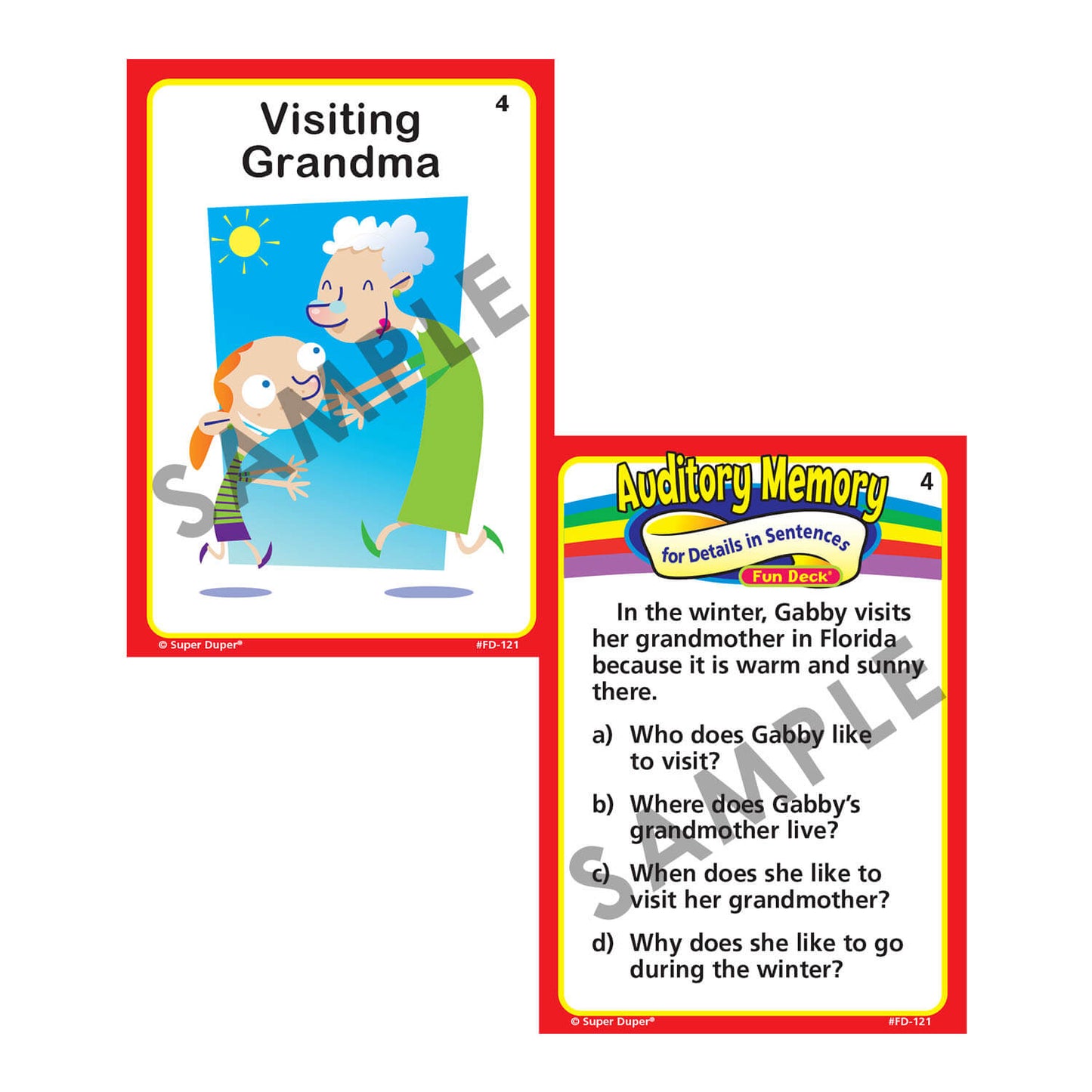 Auditory Memory for Details in Sentences Fun Deck