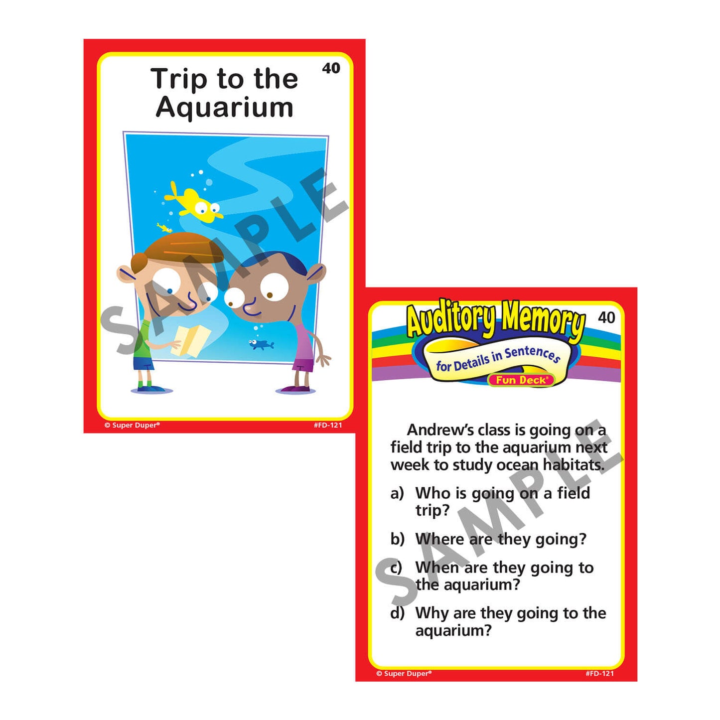 Auditory Memory for Details in Sentences Fun Deck