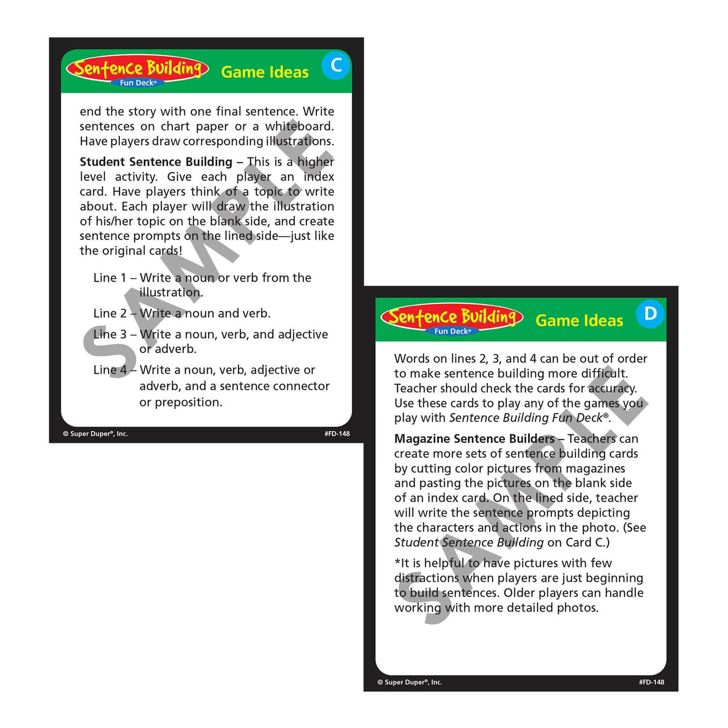 Sentence Building Fun Deck
