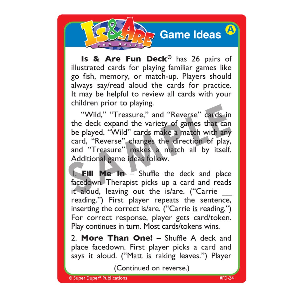 Is and Are Fun Deck