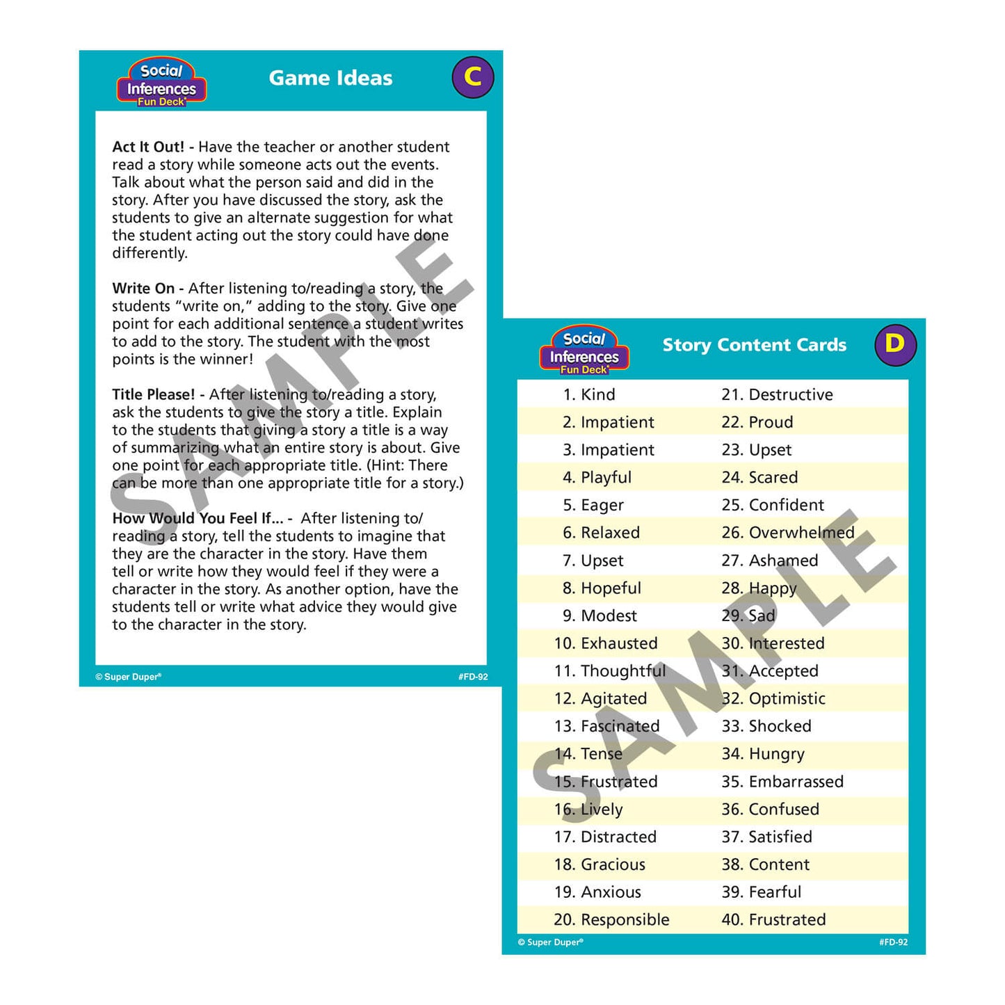 Social Inferences Fun Deck with Super Duper Secret Decoder