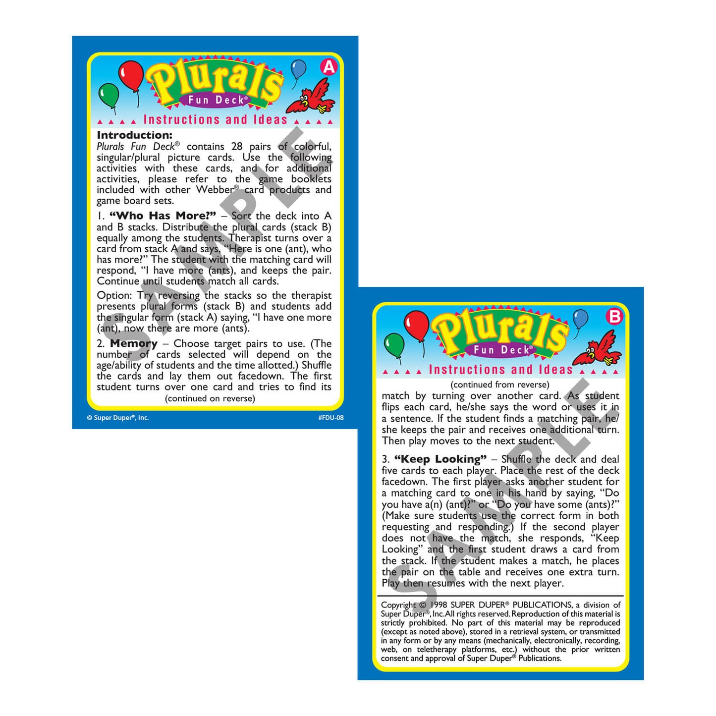 Plurals Fun Deck