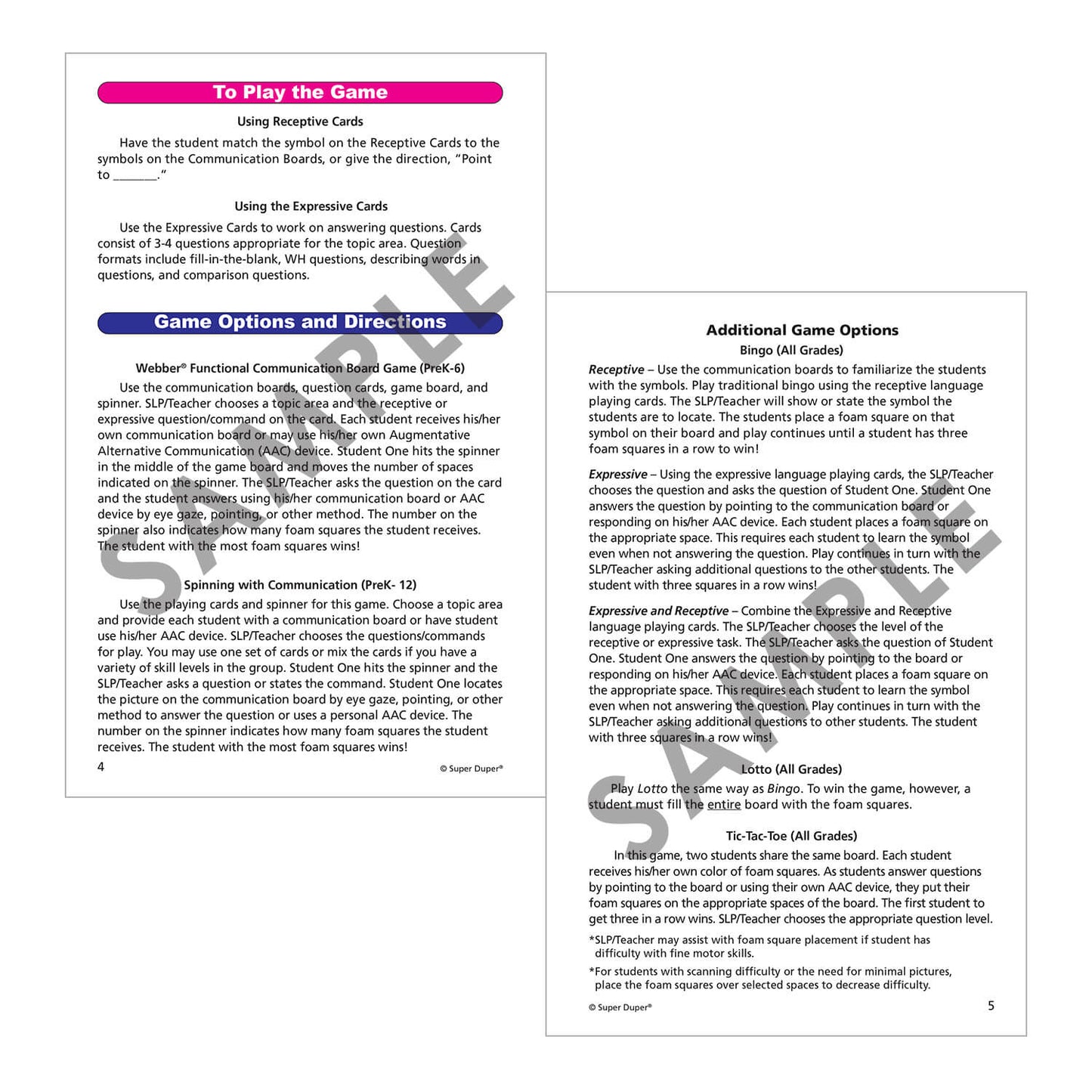 Webber Functional Communication Game