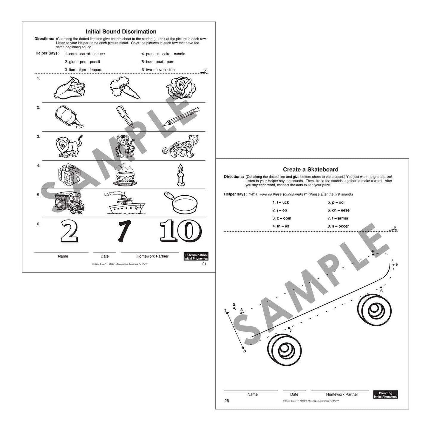 Phonological Awareness Fun Park Board Game with Electronic Spinner