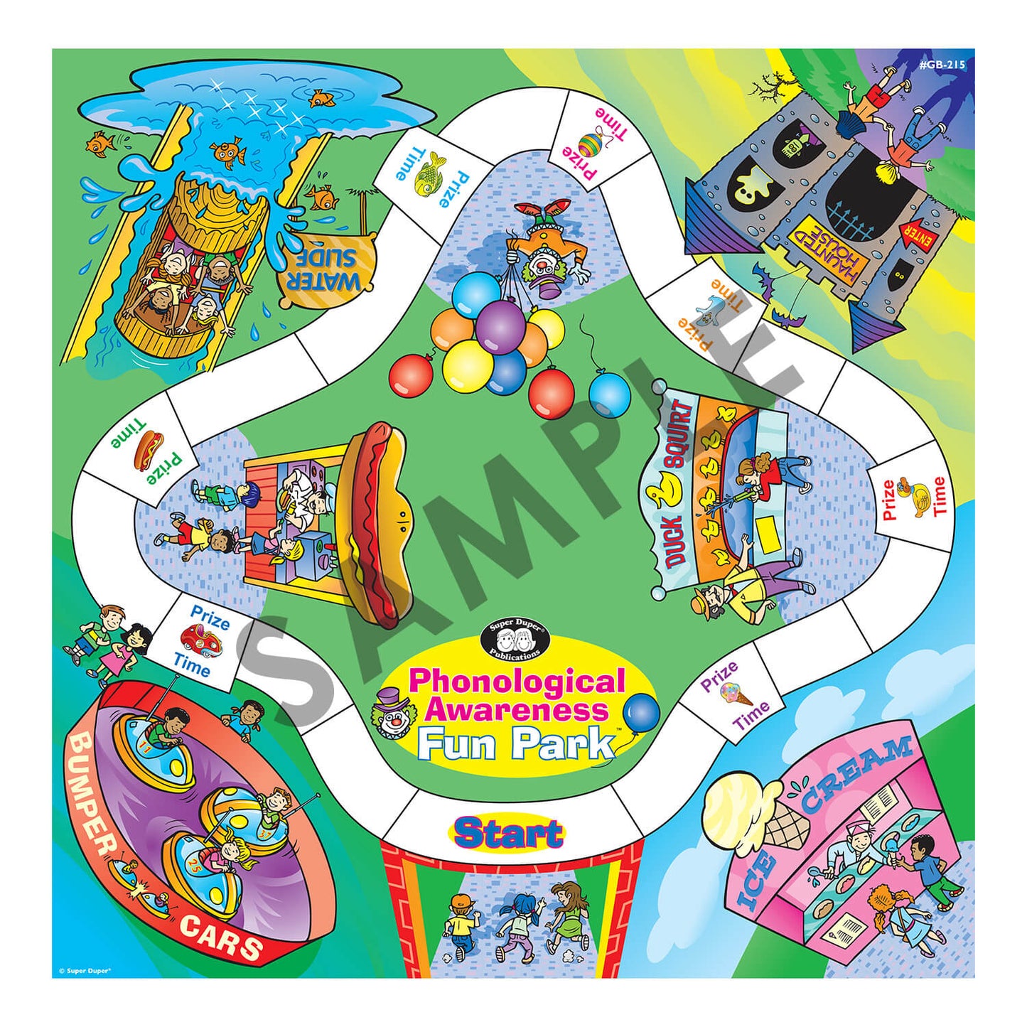 Phonological Awareness Fun Park Board Game with Electronic Spinner