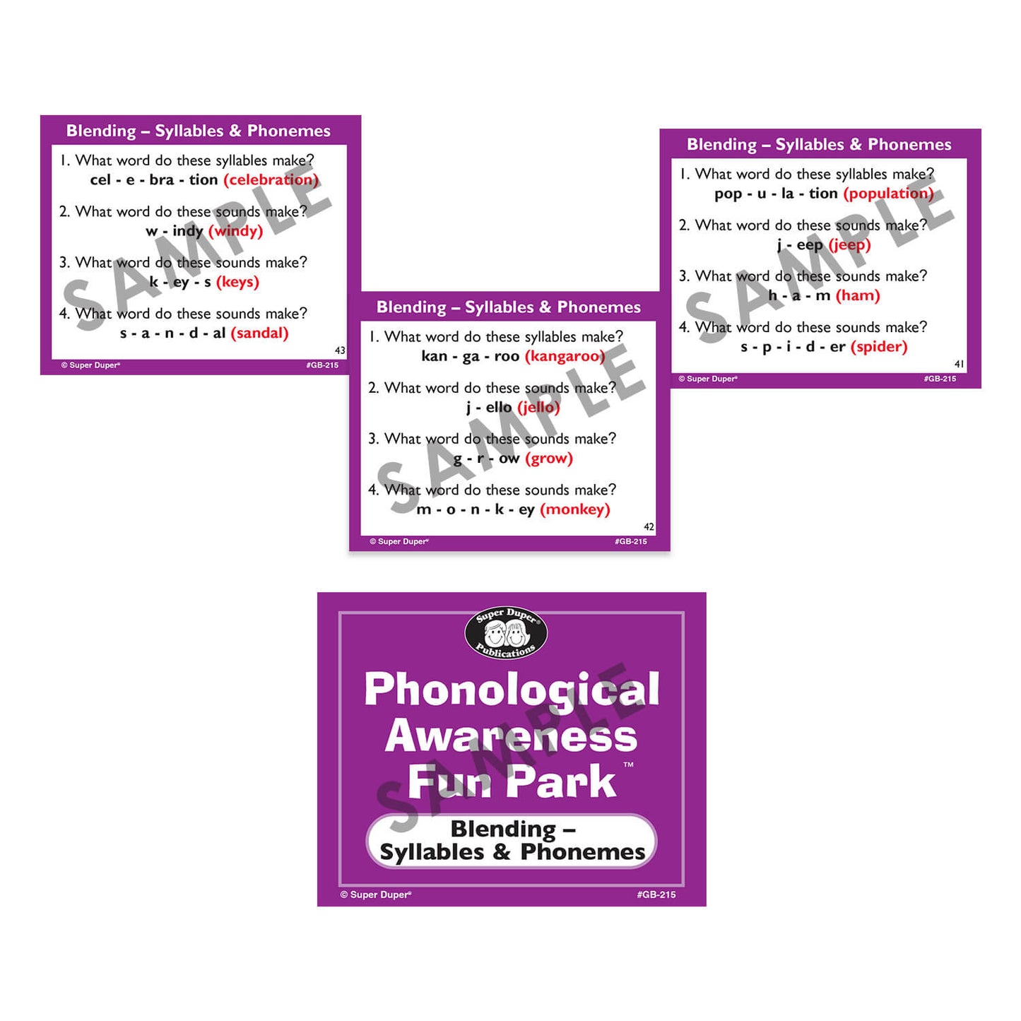 Phonological Awareness Fun Park Board Game with Electronic Spinner