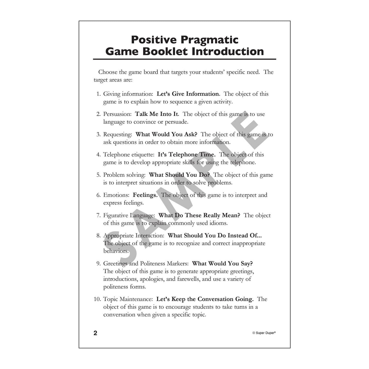 Positive Pragmatic Game Boards