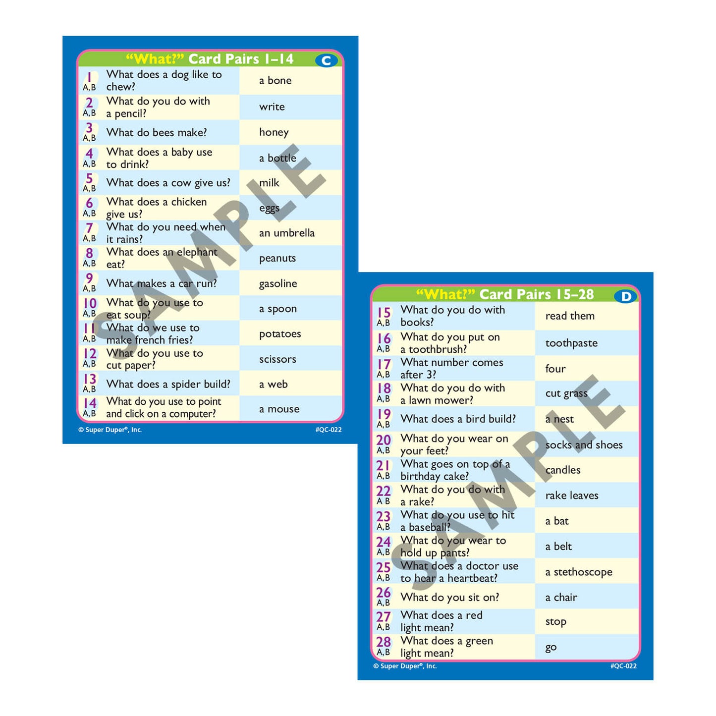 Ask and Answer WH Question Card Bundle