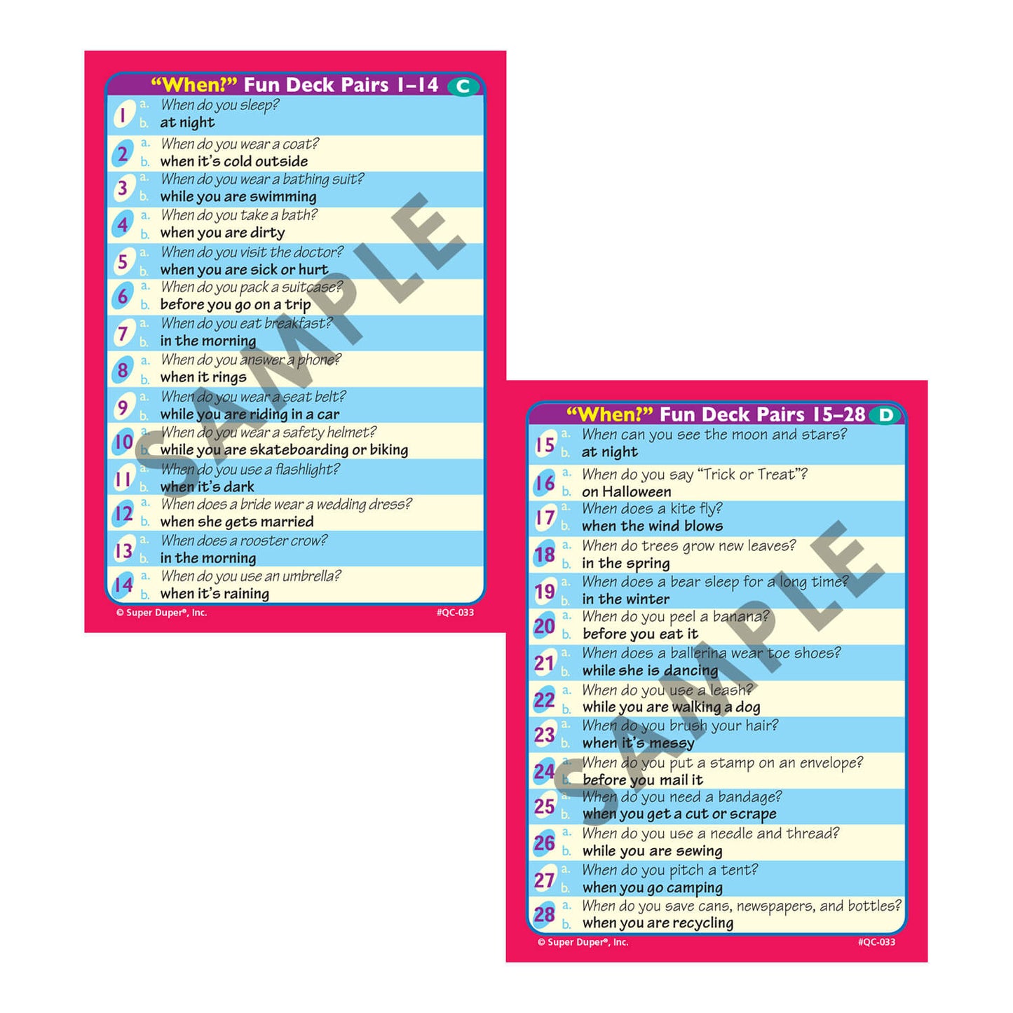 Ask and Answer WH Question Card Bundle