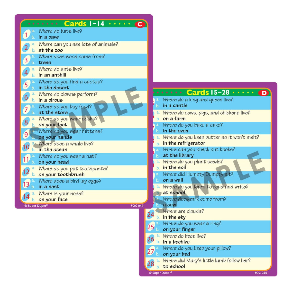 Ask and Answer WH Question Card Bundle