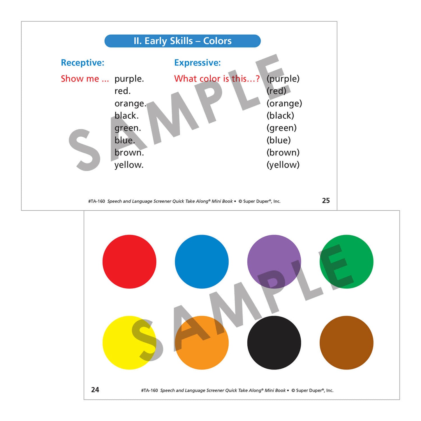 Speech and Language Screener Quick Take Along