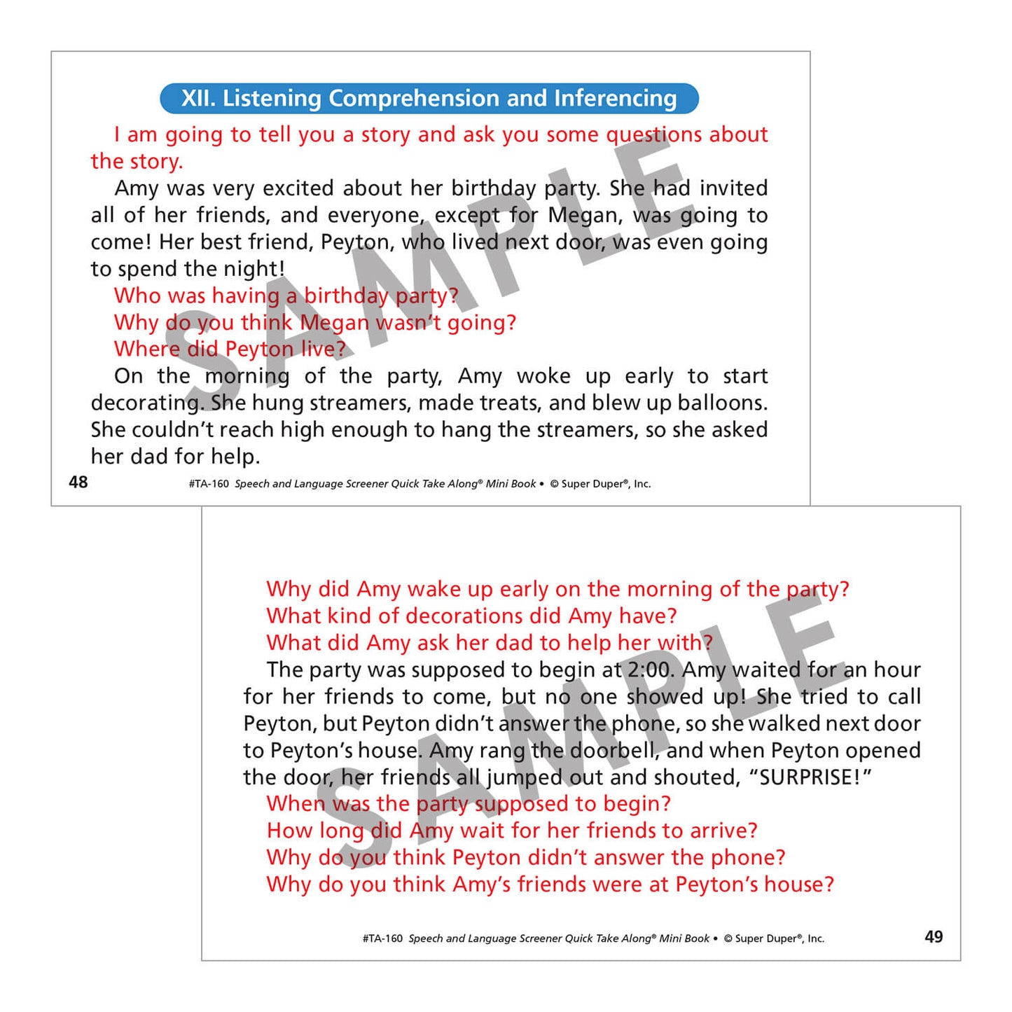 Speech and Language Screener Quick Take Along
