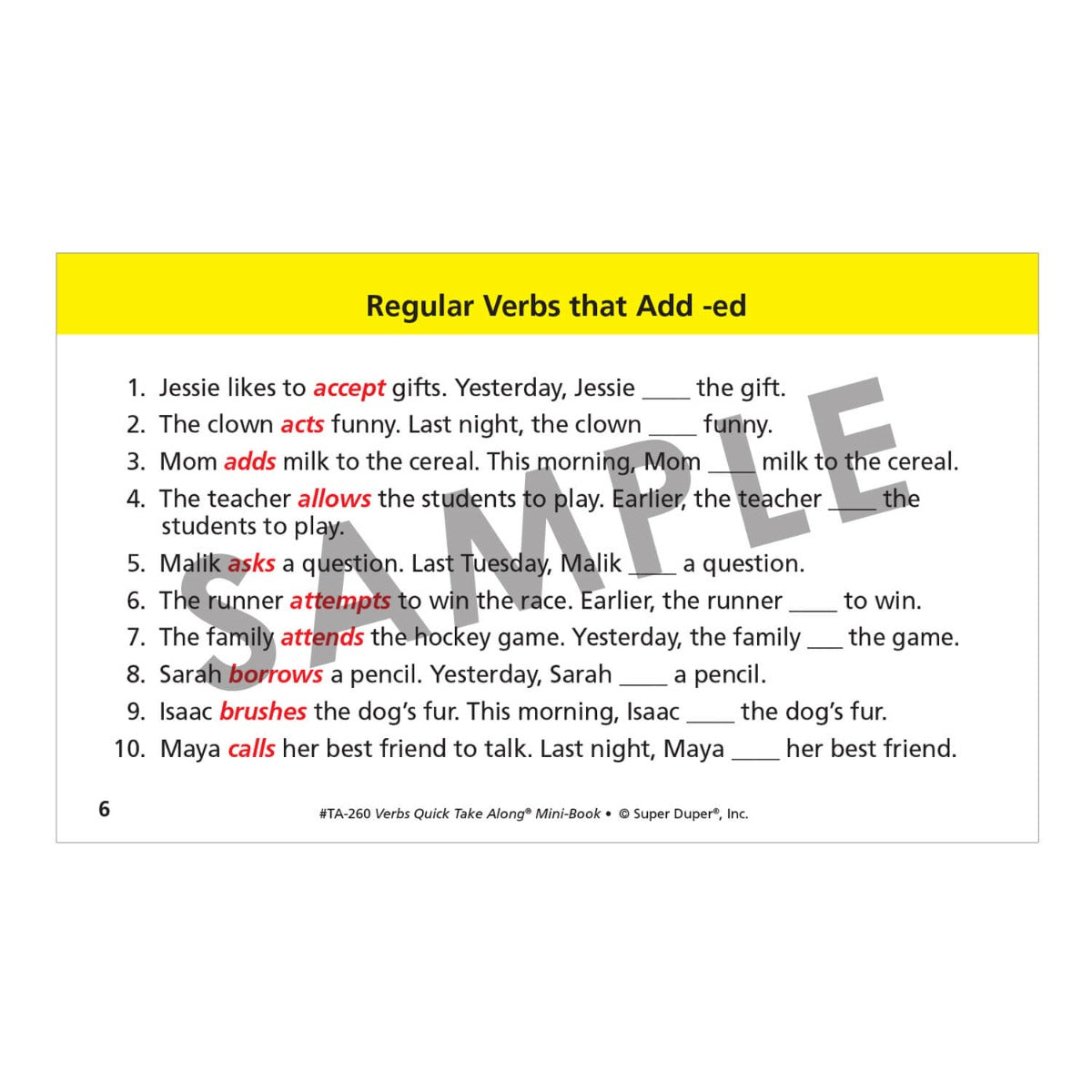 Verbs Quick Take Along
