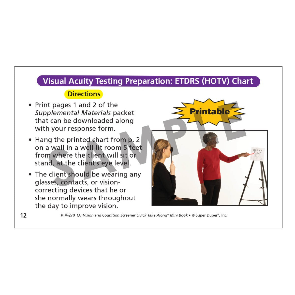 OT Vision and Cognition Screener Quick Take Along
