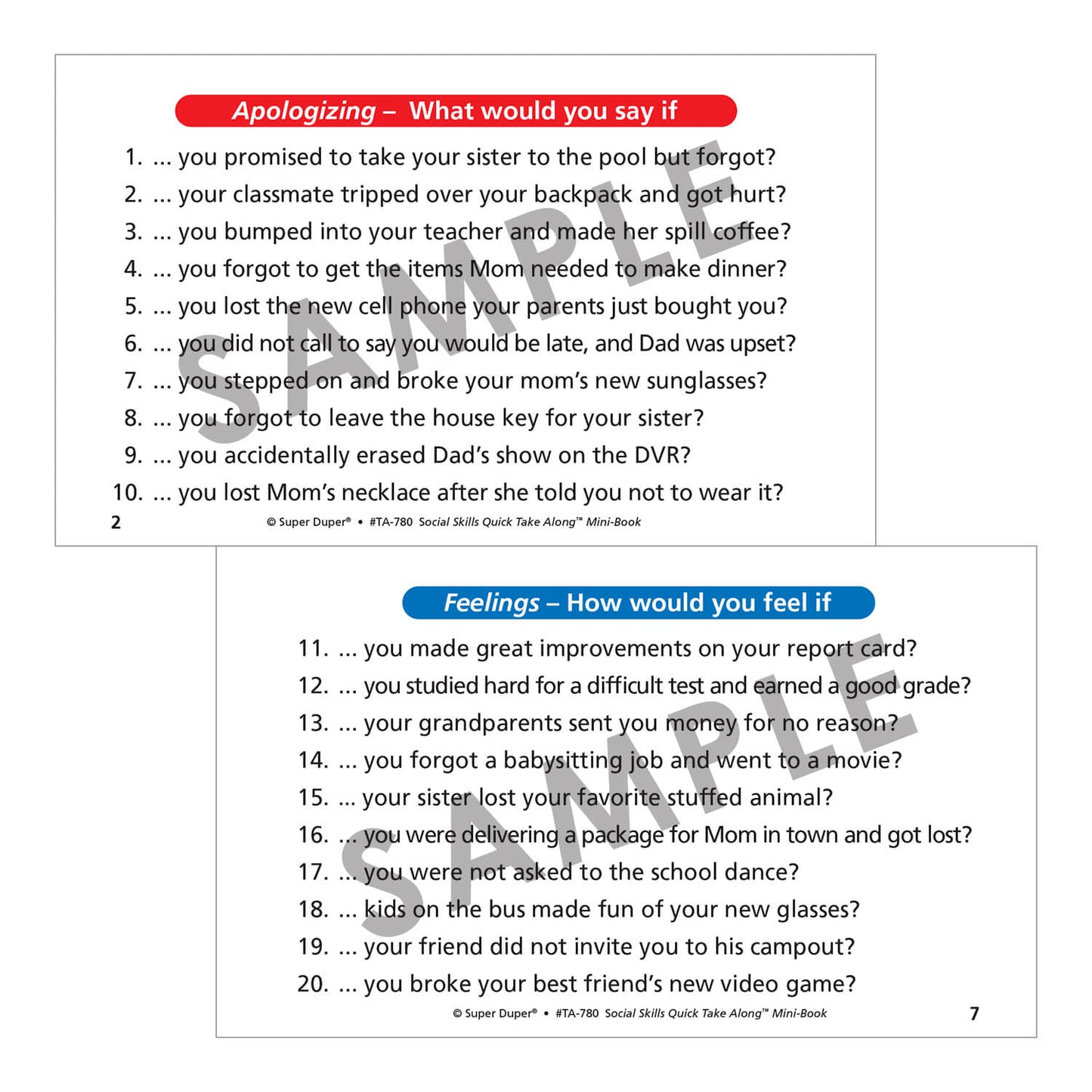 Social Skills Quick Take Along