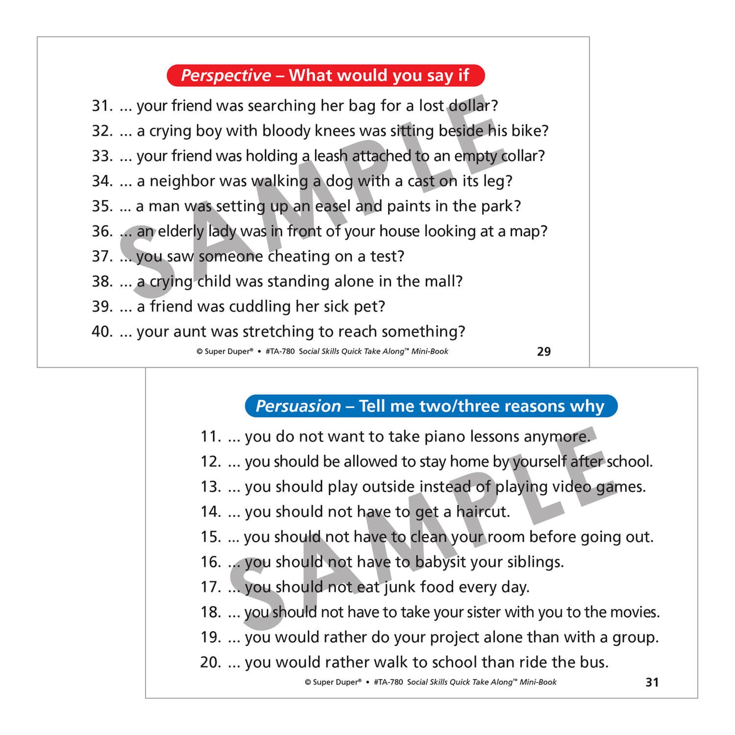 Social Skills Quick Take Along