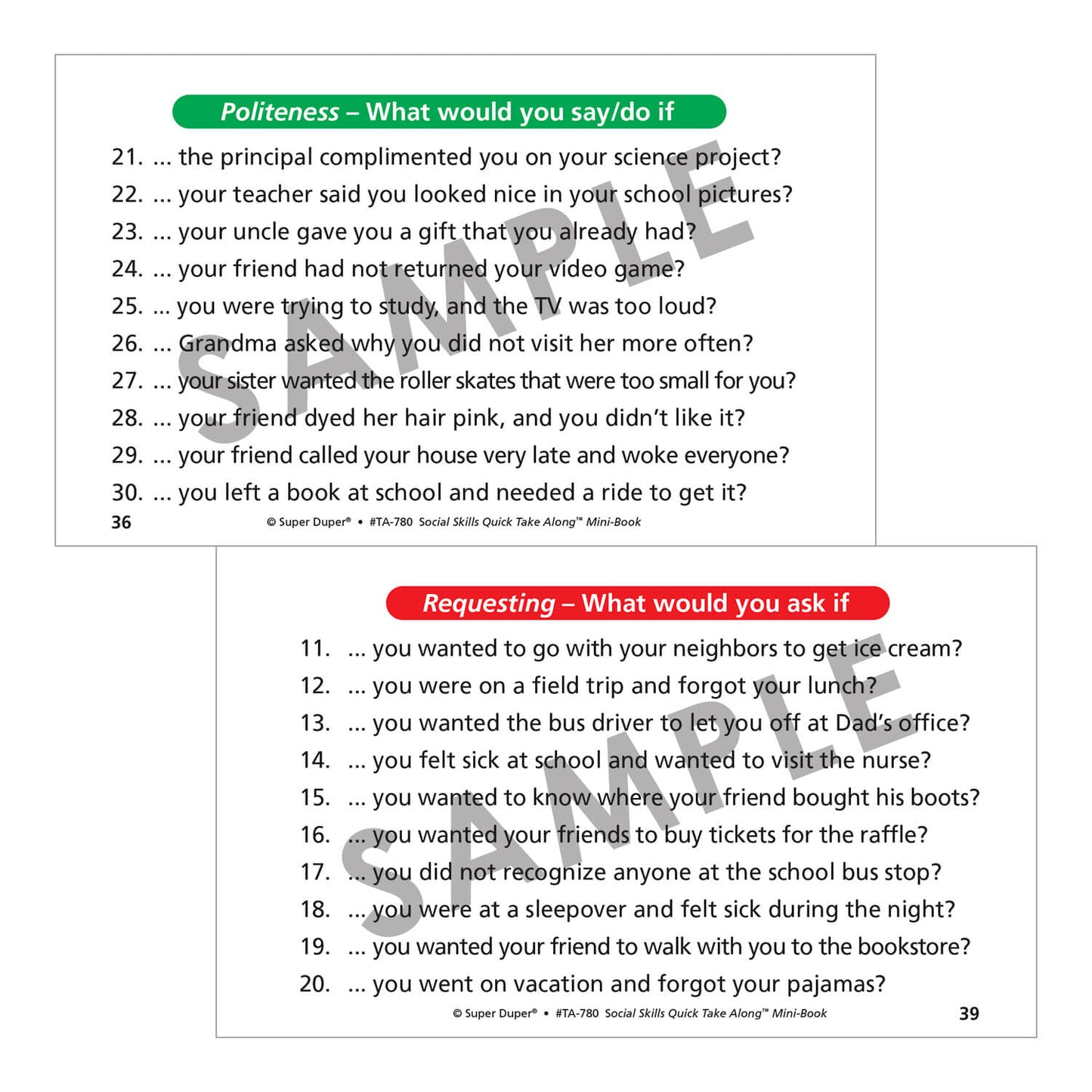 Social Skills Quick Take Along