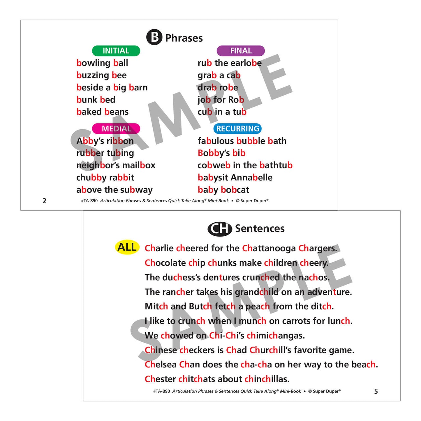 Articulation Phrases and Sentences Quick Take Along
