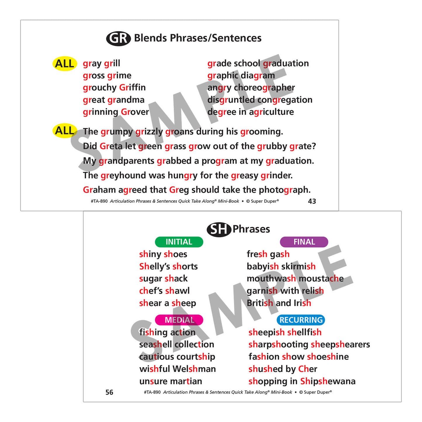 Articulation Phrases and Sentences Quick Take Along
