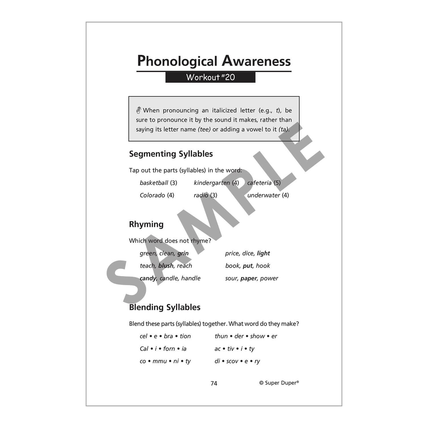 Working Out With Phonological Awareness