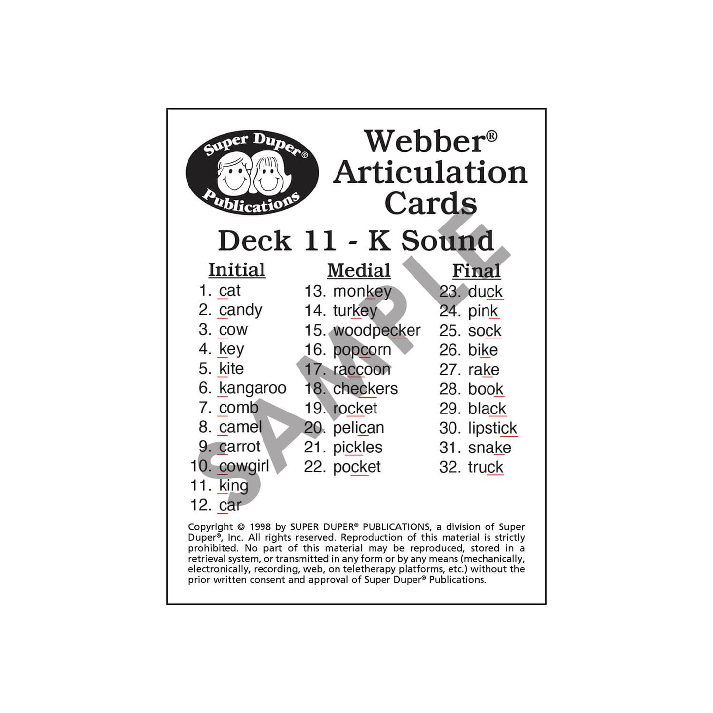 Webber Articulation Cards Bundle II (SH, CH, TH, F, V, K, G)
